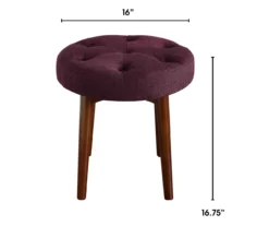 Penelope Eggplant Tufted Stool -Home Furniture 810513574 3