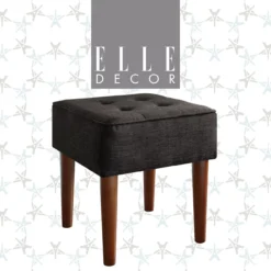 Aria Charcoal Grey Tufted Stool -Home Furniture 810513578