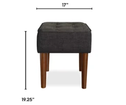 Aria Charcoal Grey Tufted Stool -Home Furniture 810513578 3
