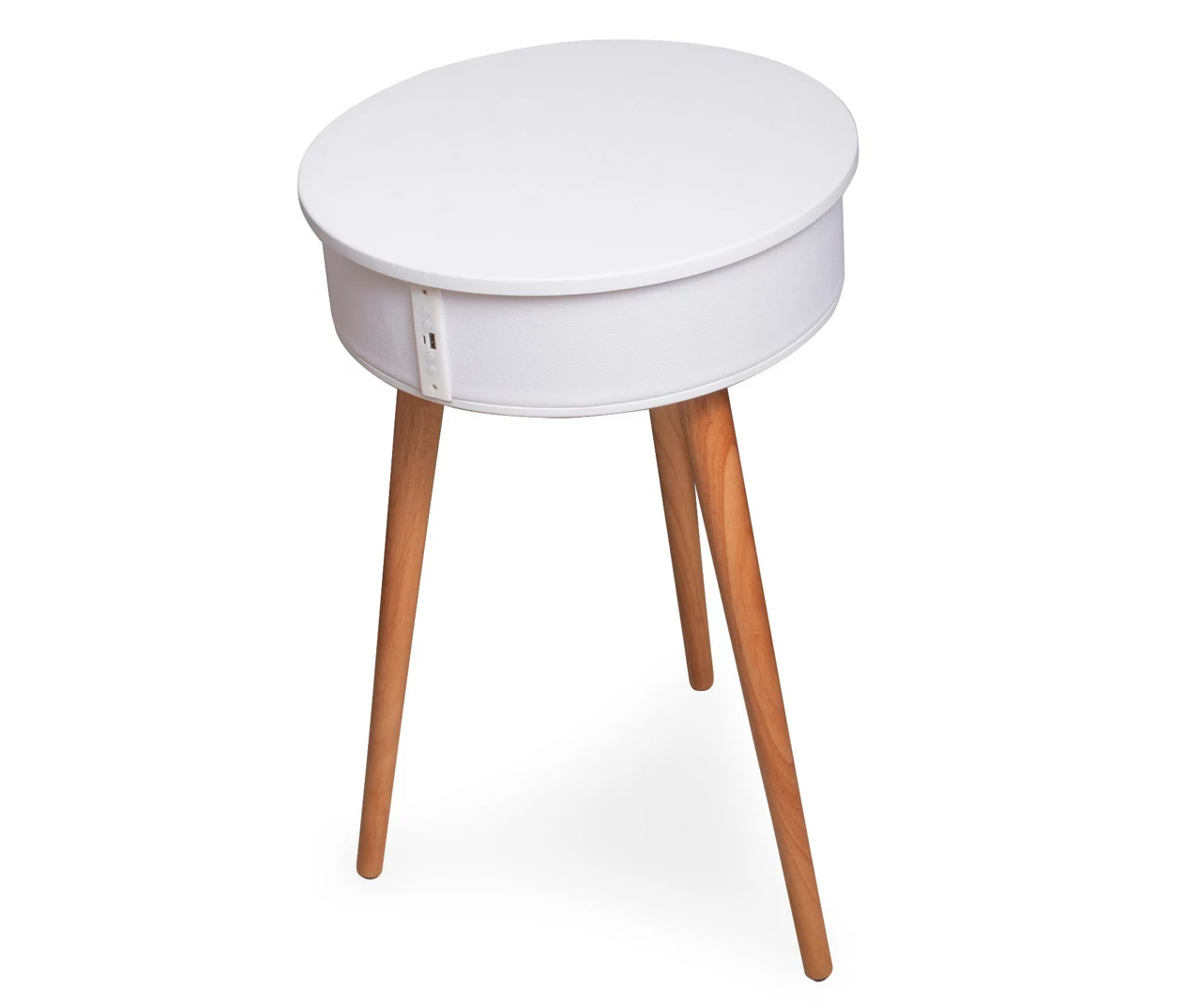 White End Table With Bluetooth Speaker & USB Port 4 White End Table With Bluetooth Speaker & USB Port - Image 2