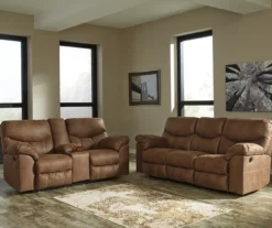 Boxberg Bark Faux Leather Reclining Console Loveseat -Home Furniture 810519664 810519667