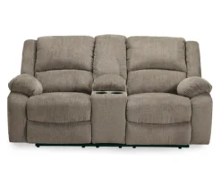 Draycoll Pewter Reclining Console Loveseat