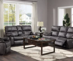 New Albany Dark Graphite Leather Look Micro Suede Swivel Reclining Glider 15 New Albany Dark Graphite Leather Look Micro Suede Swivel Reclining Glider -Home Furniture 810519941 10