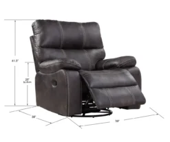 New Albany Dark Graphite Leather Look Micro Suede Swivel Reclining Glider 18 New Albany Dark Graphite Leather Look Micro Suede Swivel Reclining Glider -Home Furniture 810519941 4