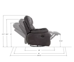 New Albany Dark Graphite Leather Look Micro Suede Swivel Reclining Glider 19 New Albany Dark Graphite Leather Look Micro Suede Swivel Reclining Glider -Home Furniture 810519941 5