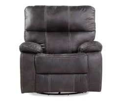 New Albany Dark Graphite Leather Look Micro Suede Swivel Reclining Glider 12 New Albany Dark Graphite Leather Look Micro Suede Swivel Reclining Glider -Home Furniture 810519941 6