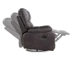 New Albany Dark Graphite Leather Look Micro Suede Swivel Reclining Glider 14 New Albany Dark Graphite Leather Look Micro Suede Swivel Reclining Glider -Home Furniture 810519941 7