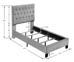 Decatur Navy Twin Upholstered Bed -Home Furniture 810519977 5