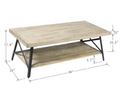 Pomona Whitewash Coffee Table -Home Furniture 810520051 3