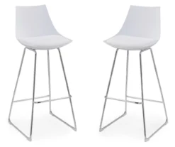 30" Thomas White Bar Stools, 2-Pack