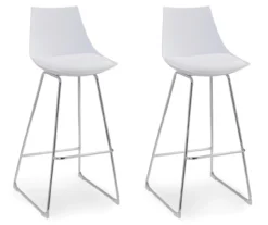 30" Thomas White Bar Stools, 2-Pack -Home Furniture 810520066 2