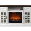 60" Brown & White Glass Door Fireplace Console 1 60" Brown & White Glass Door Fireplace Console -Home Furniture 810521149 1