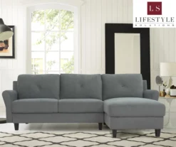Hayward Gray Rolled Arm Sectional -Home Furniture 810524579 10