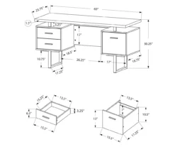 60" Cherry Woodgrain & Black Floating Desk 11 60" Cherry Woodgrain & Black Floating Desk -Home Furniture 810527325 5