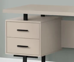 60" Taupe & Black Floating Desk -Home Furniture 810527326 3