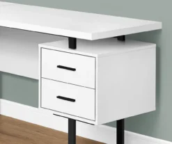 White & Black 3-Drawer L-Shaped Corner Desk -Home Furniture 810527374 3