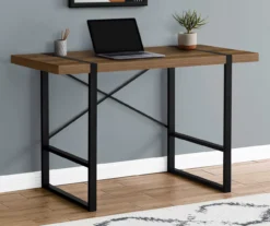 Walnut Wood Look Thick Panel Computer Desk -Home Furniture 810533368 1