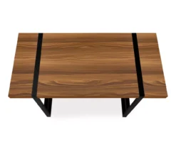 Walnut Wood Look Thick Panel Computer Desk -Home Furniture 810533368 5