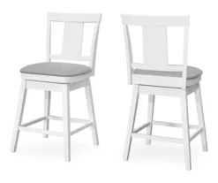 Faux Leather Swivel Bar Stools, 2-Pack 25 Faux Leather Swivel Bar Stools, 2-Pack -Home Furniture 810533433 2