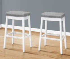 Tufted Nailhead Backless Bar Stools, 2-Pack -Home Furniture 810533442 1
