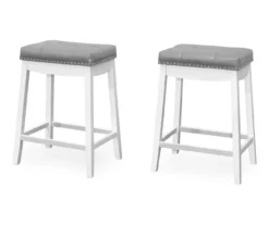 Tufted Nailhead Backless Bar Stools, 2-Pack -Home Furniture 810533443 2