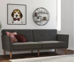 Regal Gray Linen Convertible Sleeper Futon 10 Regal Gray Linen Convertible Sleeper Futon -Home Furniture 810535613 3