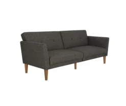 Regal Gray Linen Convertible Sleeper Futon 11 Regal Gray Linen Convertible Sleeper Futon -Home Furniture 810535613 4