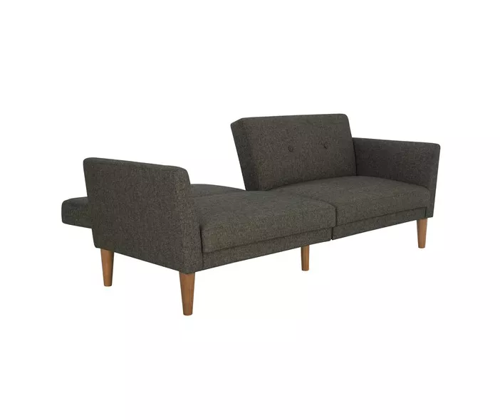 Regal Gray Linen Convertible Sleeper Futon 7 Regal Gray Linen Convertible Sleeper Futon - Image 5