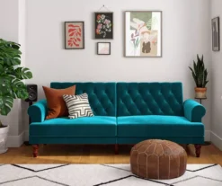 Cassidy Green Velvet Convertible Sleeper Futon 10 Cassidy Green Velvet Convertible Sleeper Futon -Home Furniture 810535627 3