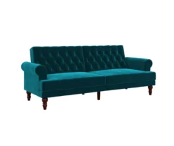 Cassidy Green Velvet Convertible Sleeper Futon 11 Cassidy Green Velvet Convertible Sleeper Futon -Home Furniture 810535627 4