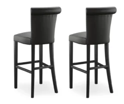 30" Black Faux Brushed Leather Bar Stools, 2-Pack -Home Furniture 810535738 7