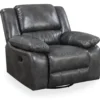 Paulson Gray Faux Leather Swivel Gliding Recliner 2 Paulson Gray Faux Leather Swivel Gliding Recliner -Home Furniture 810535759 1