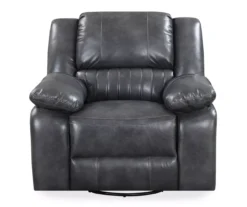 Paulson Gray Faux Leather Swivel Gliding Recliner -Home Furniture 810535759 5