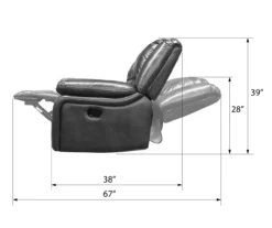 Paulson Gray Faux Leather Swivel Gliding Recliner -Home Furniture 810535759 A7 2