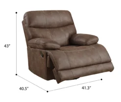 Brown Microfiber Swivel Gliding Recliner -Home Furniture 810535760 A7 1