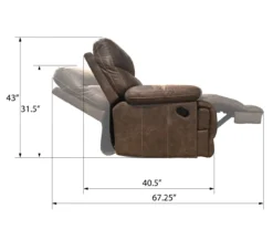 Brown Microfiber Swivel Gliding Recliner -Home Furniture 810535760 A7 2