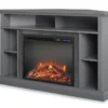 Flaxton Graphite Gray Electric Corner Fireplace Console -Home Furniture 810538183 3