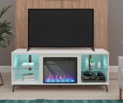 Newland White Electric Fireplace Console -Home Furniture 810538184 1