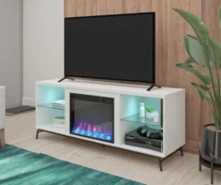 Newland White Electric Fireplace Console -Home Furniture 810538184 2