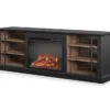 70" Fowler Black Electric Fireplace Console -Home Furniture 810538243 3