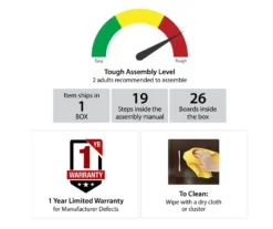 70" Fowler Black Electric Fireplace Console -Home Furniture 810538243 6