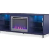 70" Intrepid Navy Deluxe Electric Fireplace Console 2 70" Intrepid Navy Deluxe Electric Fireplace Console -Home Furniture 810538244 3