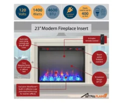 70" Intrepid Navy Deluxe Electric Fireplace Console -Home Furniture 810538244 5