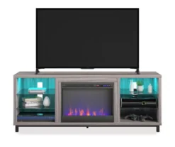 70" Intrepid Light Walnut Deluxe Electric Fireplace Console 8 70" Intrepid Light Walnut Deluxe Electric Fireplace Console -Home Furniture 810538245 2