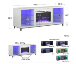 70" Intrepid Light Walnut Deluxe Electric Fireplace Console 11 70" Intrepid Light Walnut Deluxe Electric Fireplace Console -Home Furniture 810538245 5