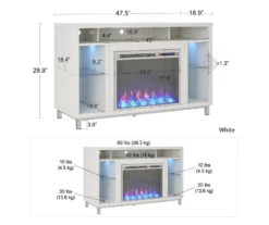 48" Intrepid White Electric Fireplace Console 13 48" Intrepid White Electric Fireplace Console -Home Furniture 810538247 6