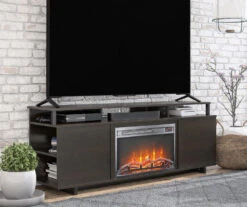 65" Himmel Espresso Electric Fireplace Console -Home Furniture 810538249 2