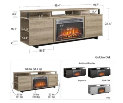 65" Himmel Espresso Electric Fireplace Console -Home Furniture 810538249 6