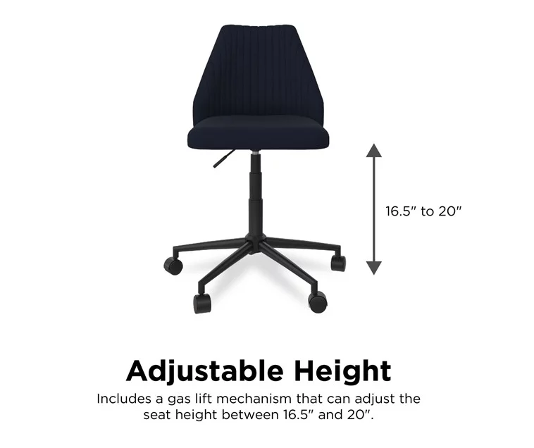 Brittany Blue Linen Office Chair 5 Brittany Blue Linen Office Chair - Image 4