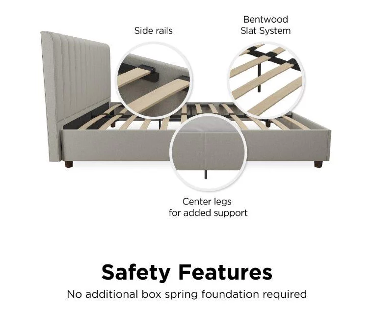 Novogratz Brittany Upholstered Linen Queen Bed 14 Novogratz Brittany Upholstered Linen Queen Bed - Image 12